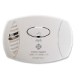 FIRST ALERT CO605B Carbon Monoxide Alarm, 120 VAC Power Source, Red LED Visual Indicator, 85 dBA at 10 ft, White